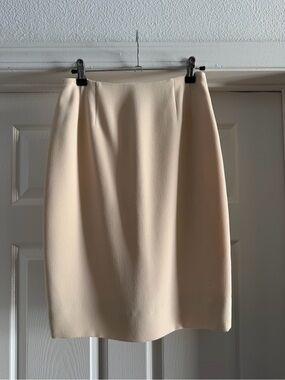 Vintage Emanuel Ungaro Cream Pencil Skirt Size 2 FR 36 Designer